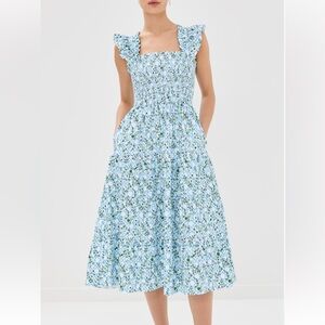 Hill House Home Ellie Nap Dress, Basketweave Vine Blue, size Small